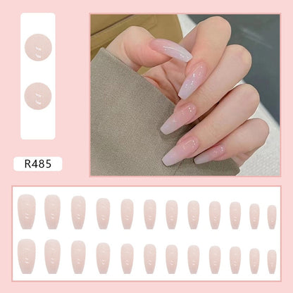 Y2k Fake Black Nail Long Ballet Reusable Adhesive Acrylic Press on set Nails Dark Acrylic Artificial False Nails Arts Tips 24pcs