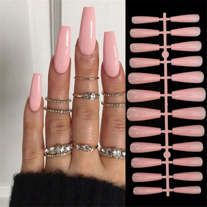 Summer New Square False Nails French Fake Nails With Flower Pattern Designs False Nails Full Cover Detachable Press on Nail Tips